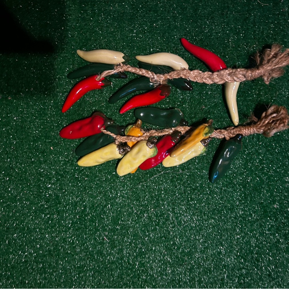 Colorful Ceramic Chili Pepper Garland